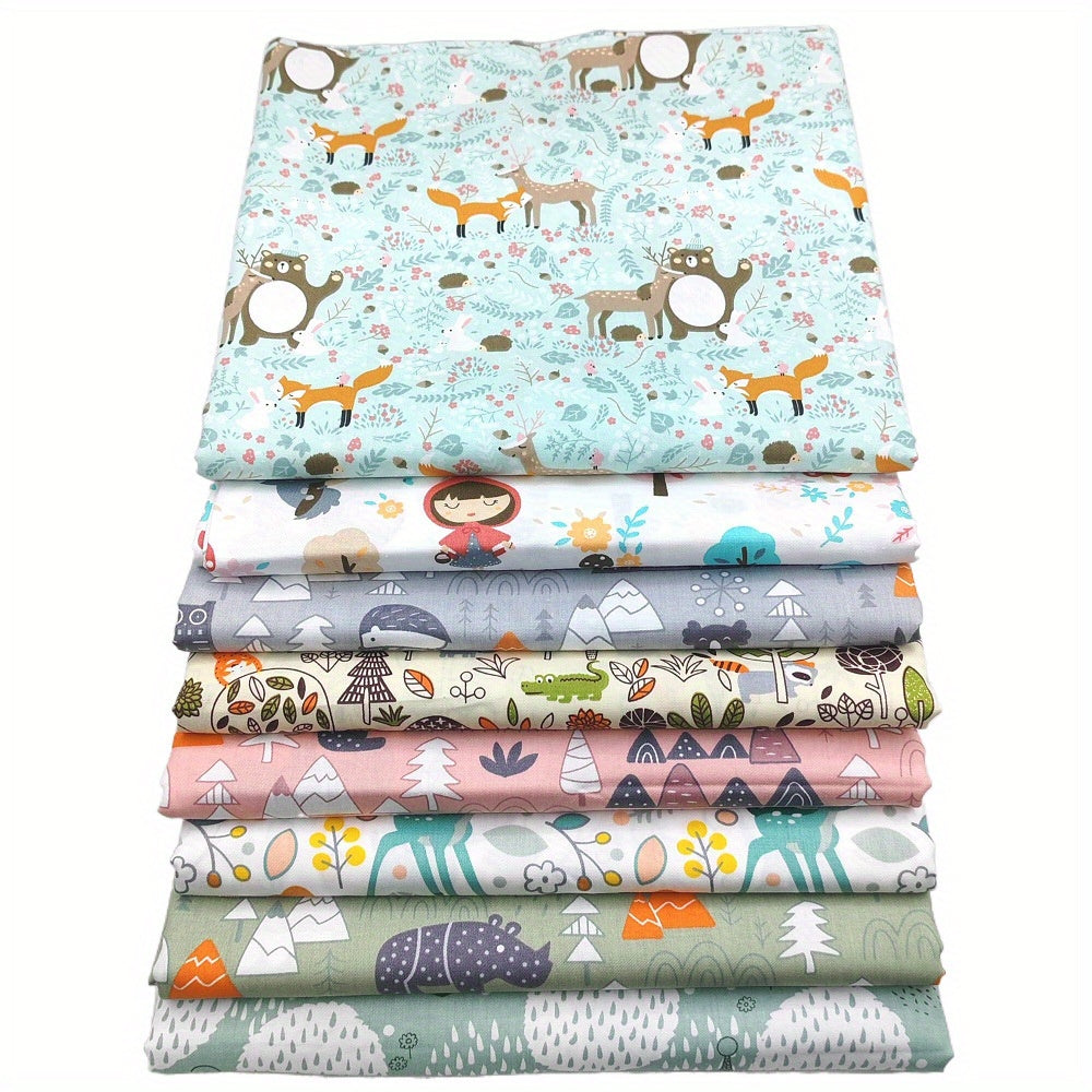 8pcs Large Size Cartoon Printed Fabric Bed Sheet Quilt Doll Patchwork DIY Fabric