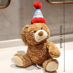 Cute Birthday Teddy Bear with Happy Birthday Hat