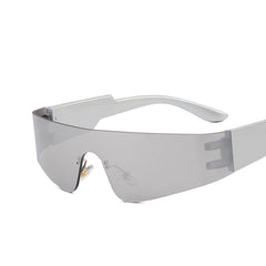 Rimless Futuristic Ladies Sports Sunglasses