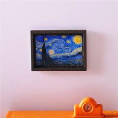 Dollhouse Mini Painting Model Living Room Scene DIY Furniture Model