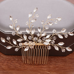 Perpetual Bride Wedding Hair Comb Alloy Crystal Side Comb Hair Accessories