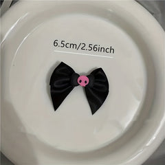 2 Pcs Skull Bow Hair Clip for Girls Women