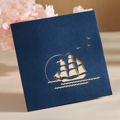 Sailing 3D Pop Up Card For Birthday Anniversary Graduation Valentines