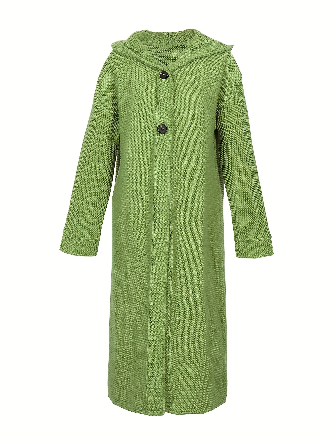  Casual Cardigan Women's Plus Solid Button Up Hooded Sweater Coat