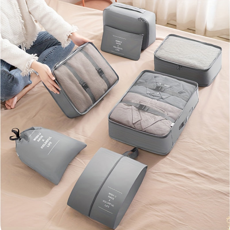 7PCS Travel Luggage Storage Bags Lightweight Clothes Organizer Large Capacity