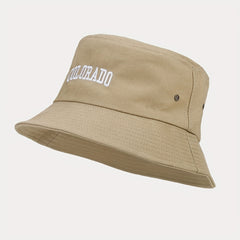 Letter Embroidery Bucket Hat UV Protection Sunshade Basin Hat