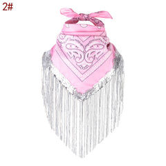 Sequins Tassel Polyester Scarf Women Bandana