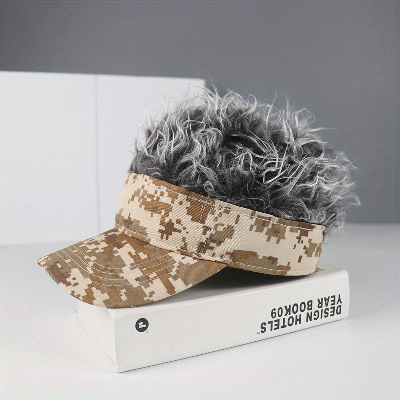 Camouflage Wig Baseball Cap Lightweight Adjustable Fluffy Hair Sun Hat