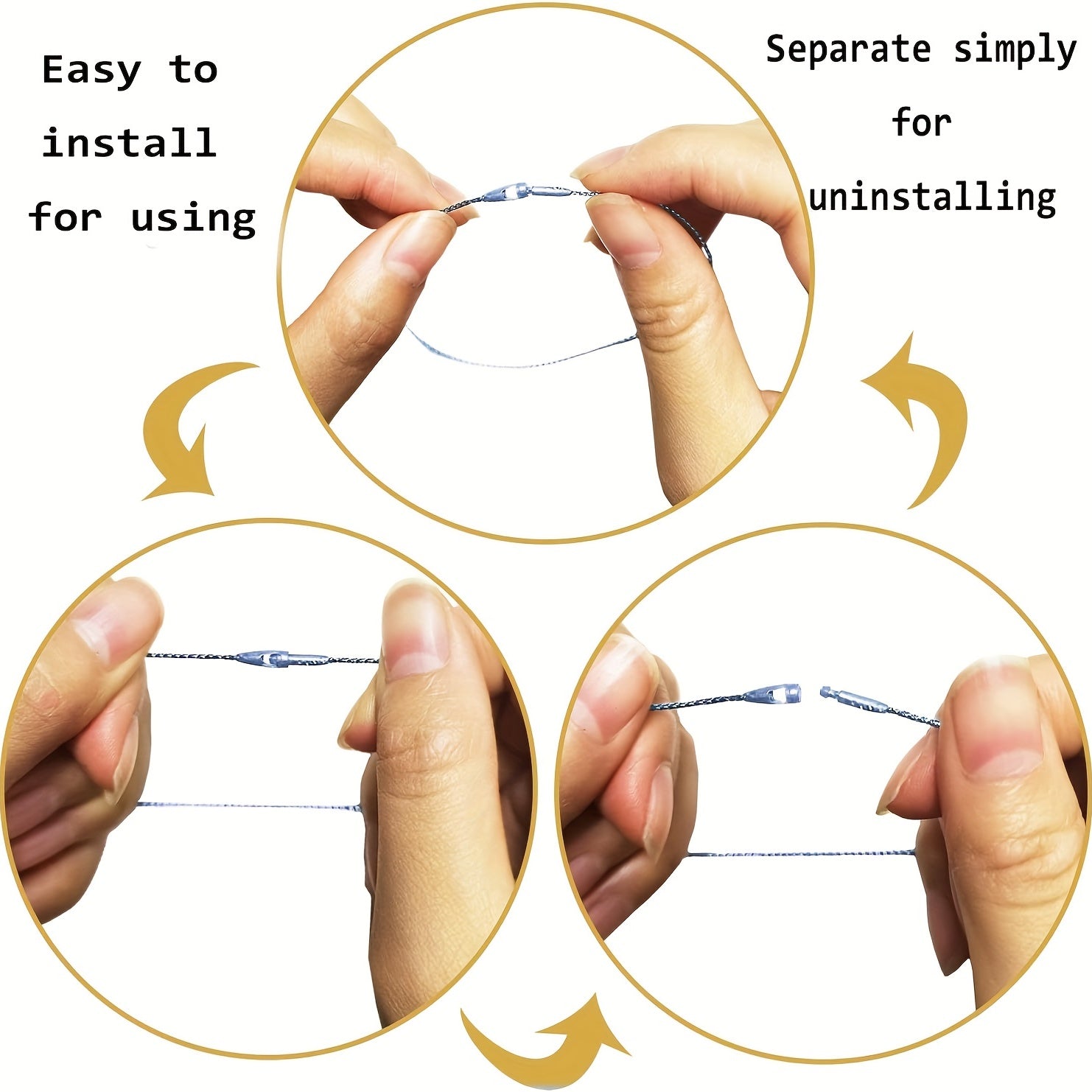 1000pcs Silver Christmas Rope Decoration With Snap Fastener Pre Cut Polyester