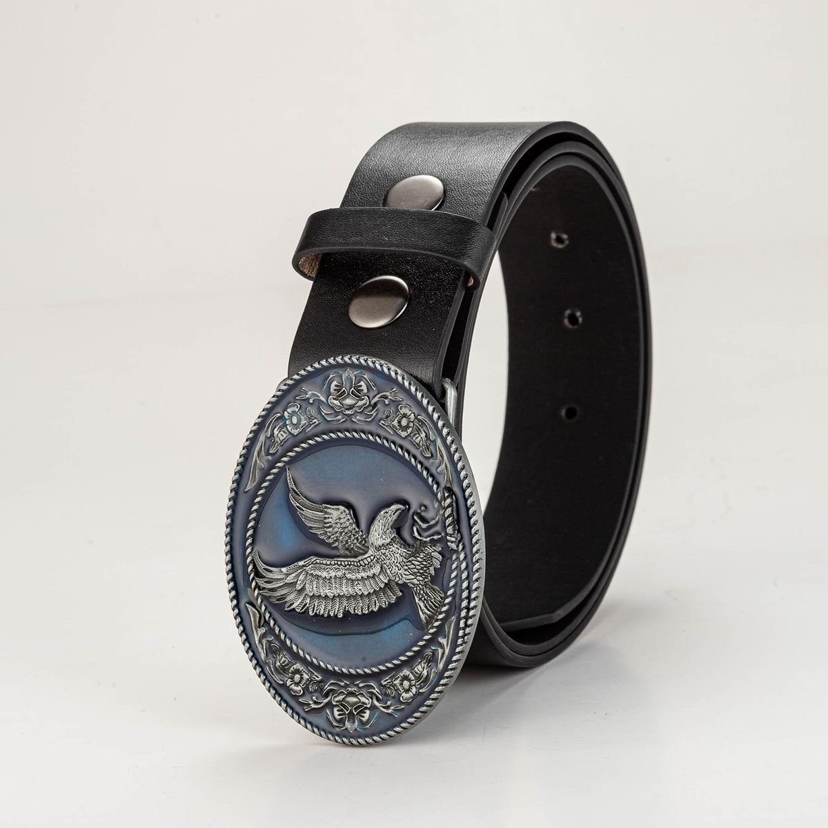 Men's Leather Bronze Eagle Buckle Belt - Gift for Boyfriend and Father