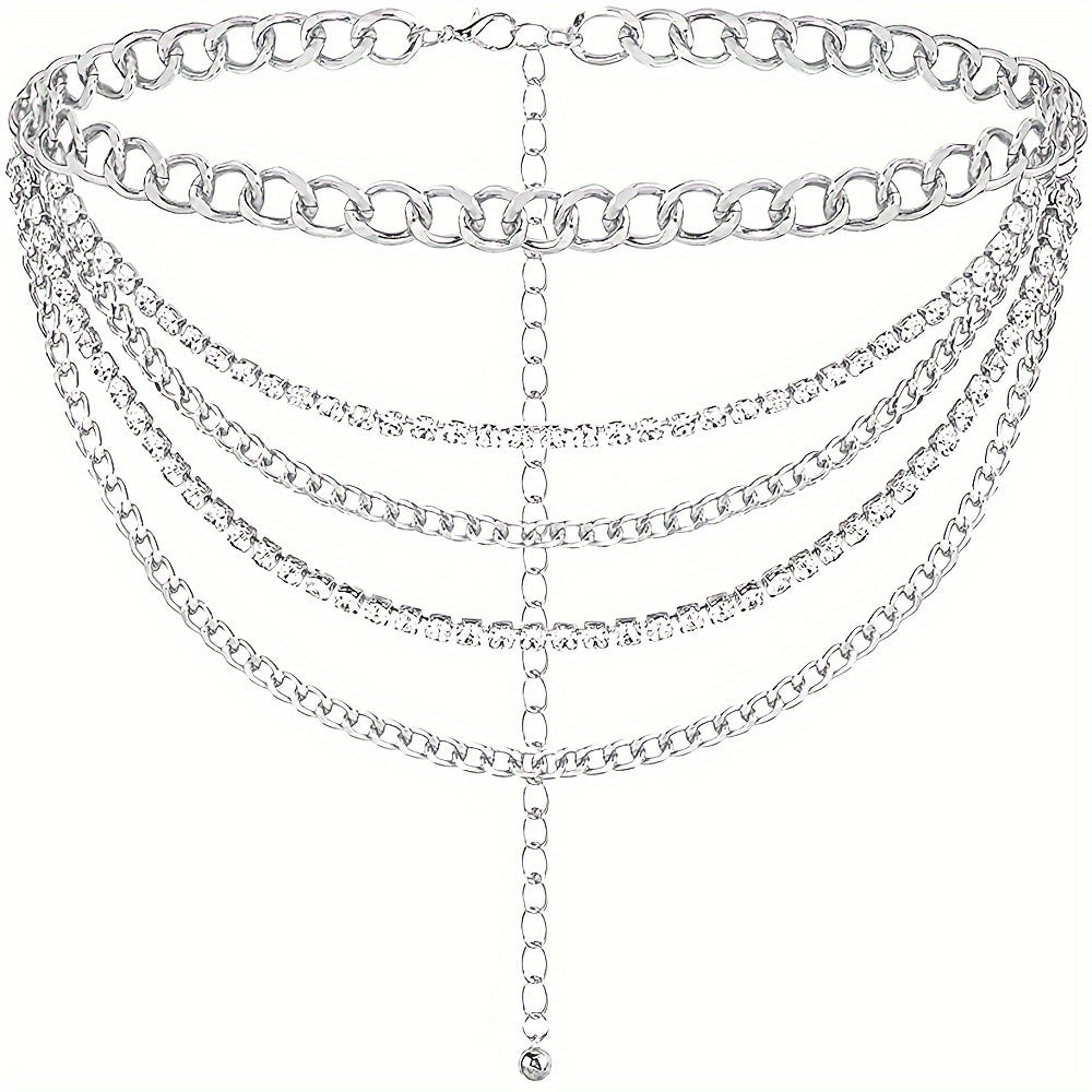 Rhinestone Tassel Waist Chain for Women