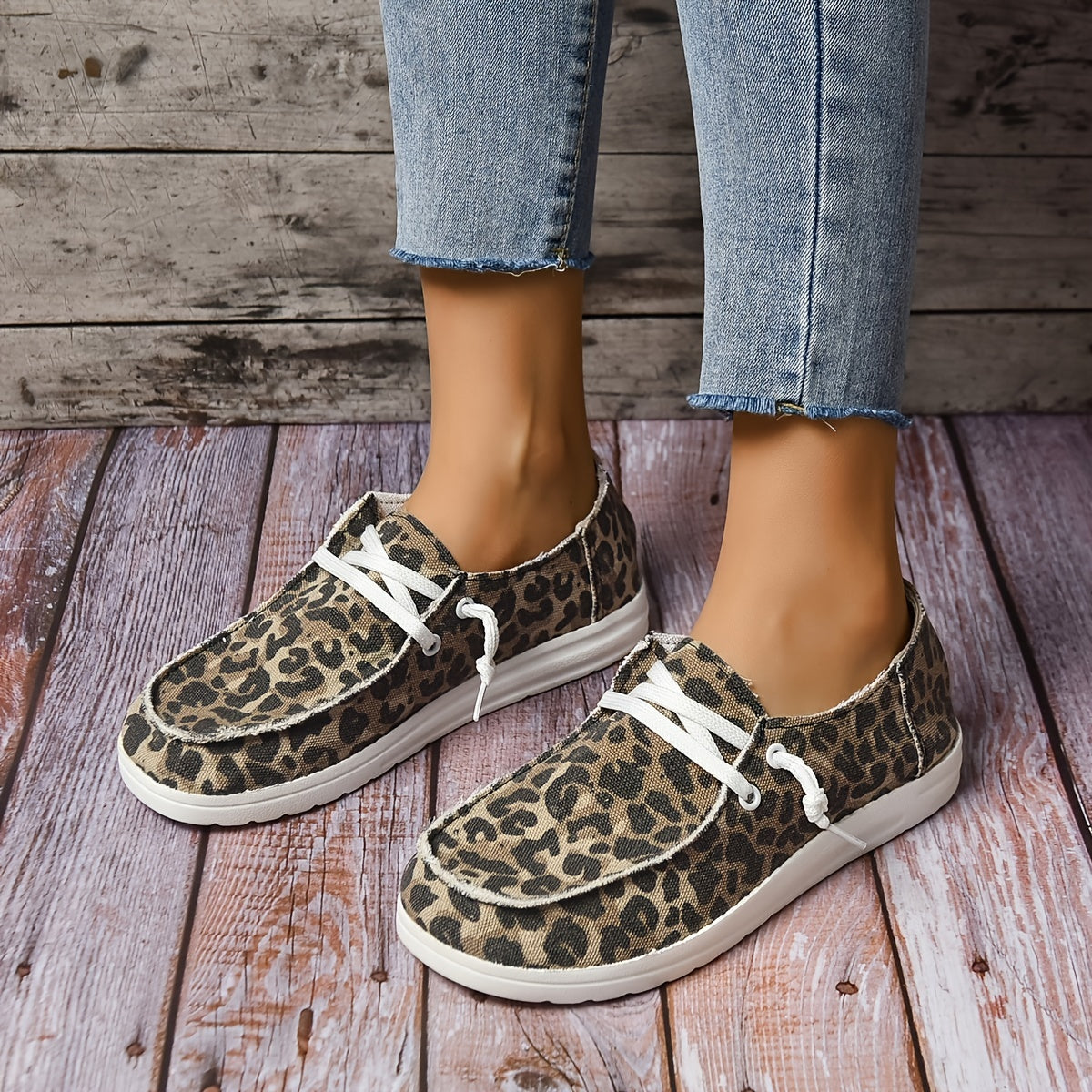 Women's Canvas Slip-On Shoes Low Top Flat Loafers
