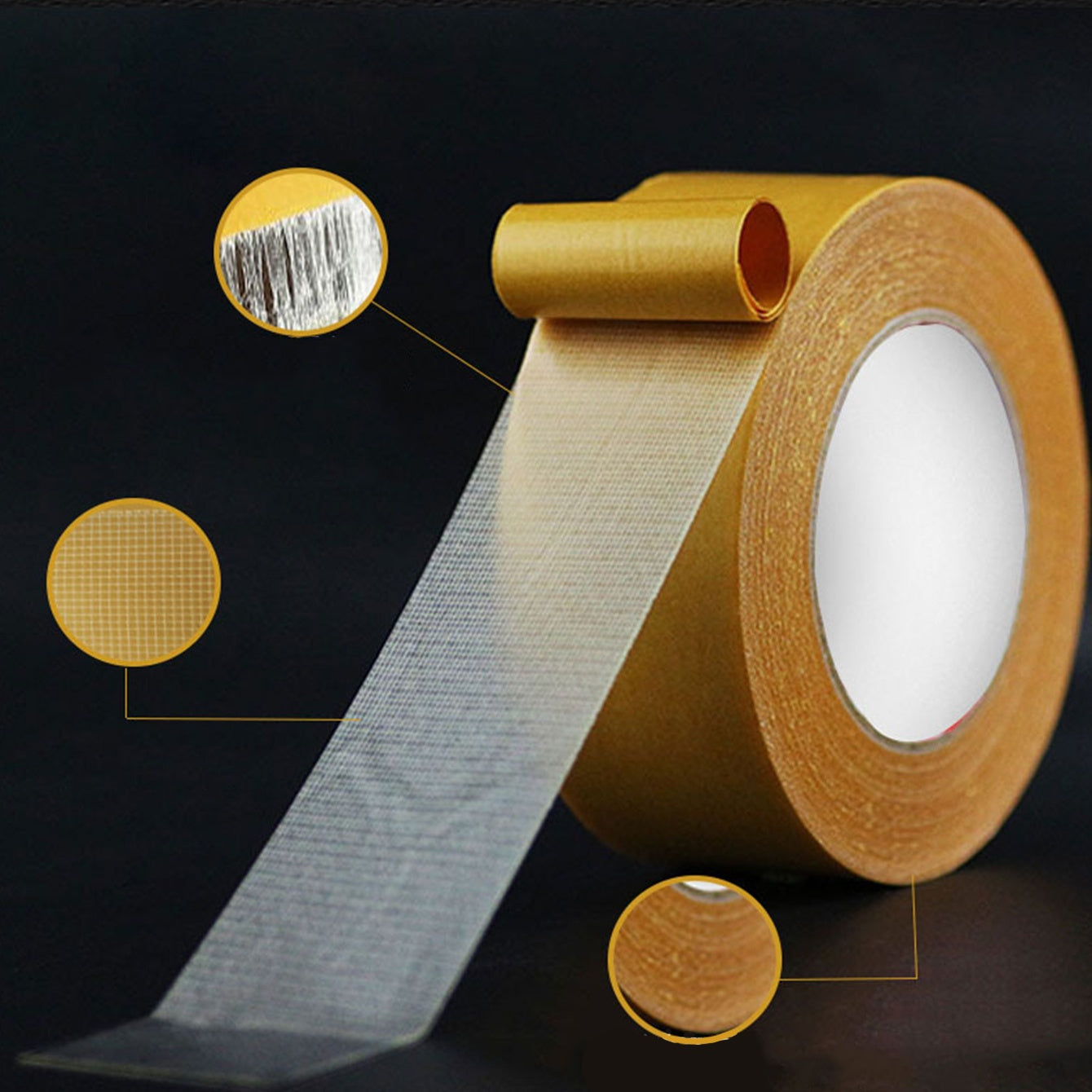 Yellow 10M Multifunctional Adhesive Cloth Tape - Strong Non-marking Tape