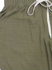  Casual Pants Women's Plus Solid Elastic Drawstring High Rise Loose