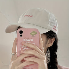 Letter Embroidery Baseball Cap Solid Cotton Sun Hat Adjustable Casual Dad Hats