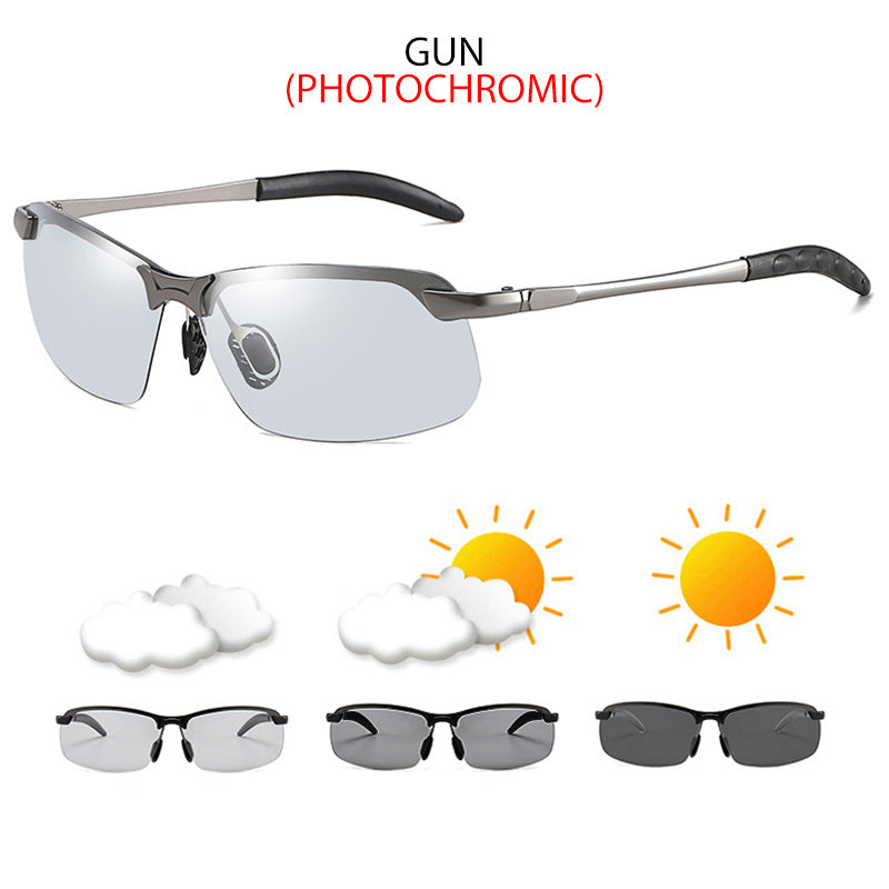 Vintage Photochromic Sunglasses Night Driving Fishing Shades
