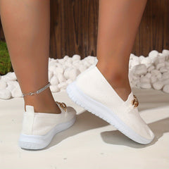 Women's Knit Breathable Flat Shoes Slip on Casual Footwear