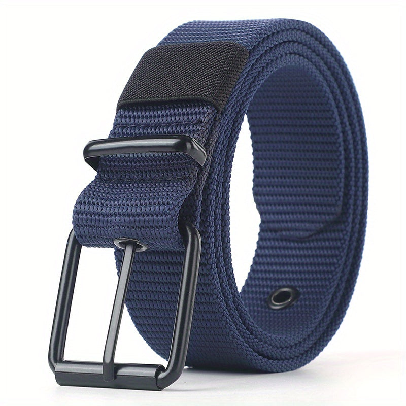 Porous Canvas Belt Men's Pin Buckle Leather Belt