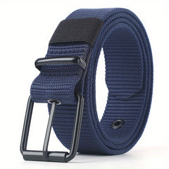 Porous Canvas Belt Men's Pin Buckle Leather Belt