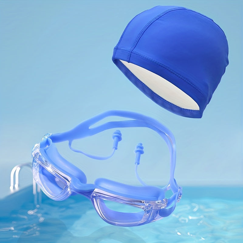 Swimming Goggles and Cap Set for Men Women