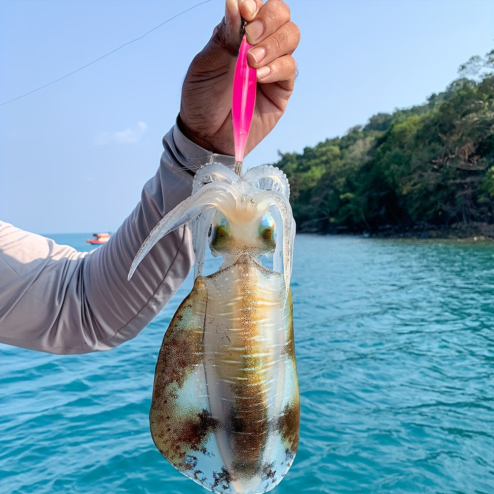 5pcs Luminous Squid Jig Bait with Squid Hook Fishing Tackle