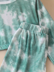 Girl's Tie Dye 2pc Sweatshirt & Sweatpants Set for Spring Fall