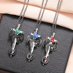 Vintage Dragon Sword Pendant Necklace For Men's Women's Necklace