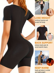 Short Sleeve Body Shaper Sauna Sweat Bodysuit for Women