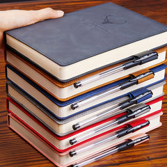 A5 Leather Notebook with Cord Soft Cover Pink Deer Horn - 360 Pages