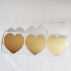 100pcs 50x50mm Heart Scratch Stickers Secret Message Wedding Game