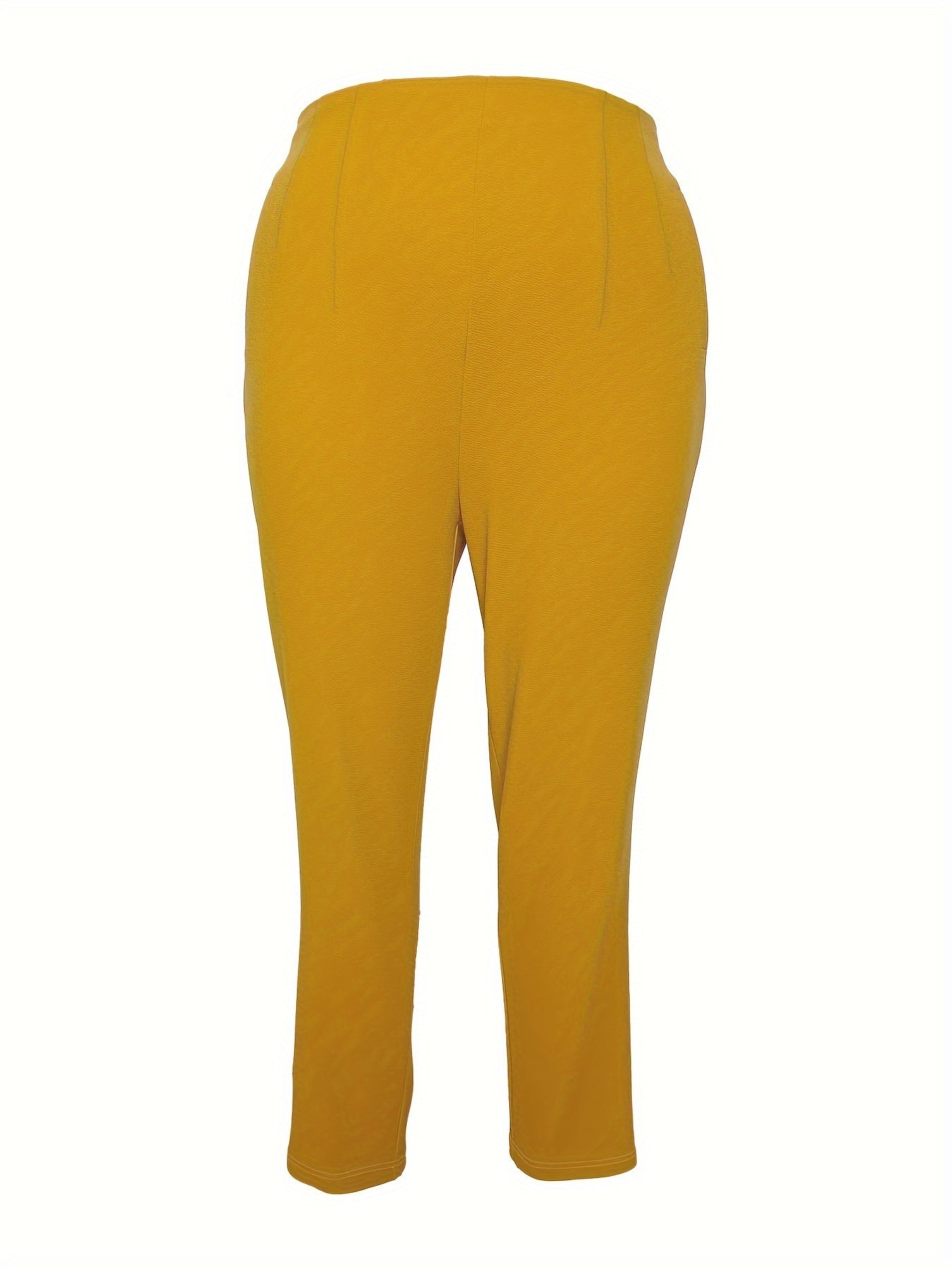 Women's Plus High Waisted Stretch Trousers With Pockets