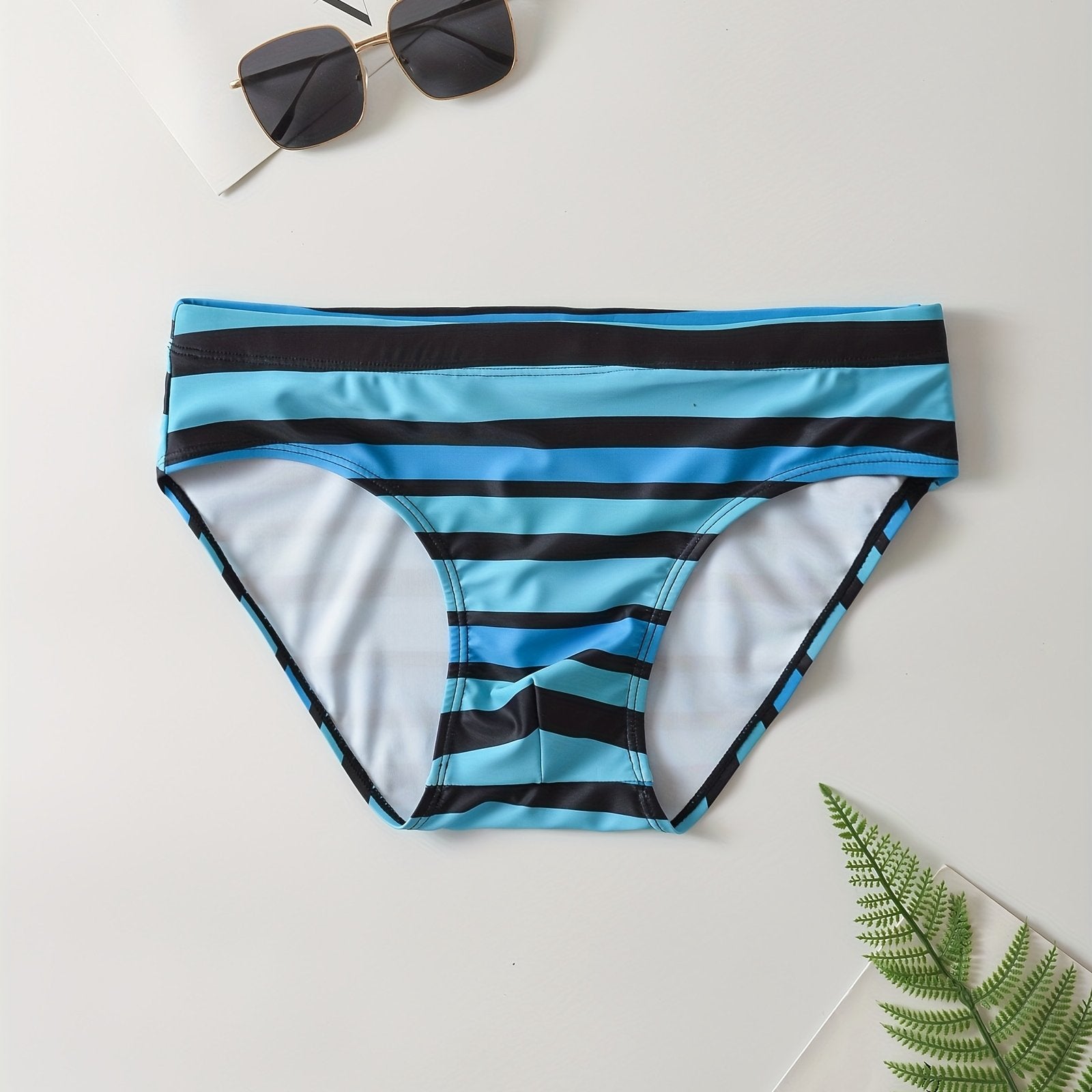 Men's Low Rise Striped Swim Trunk