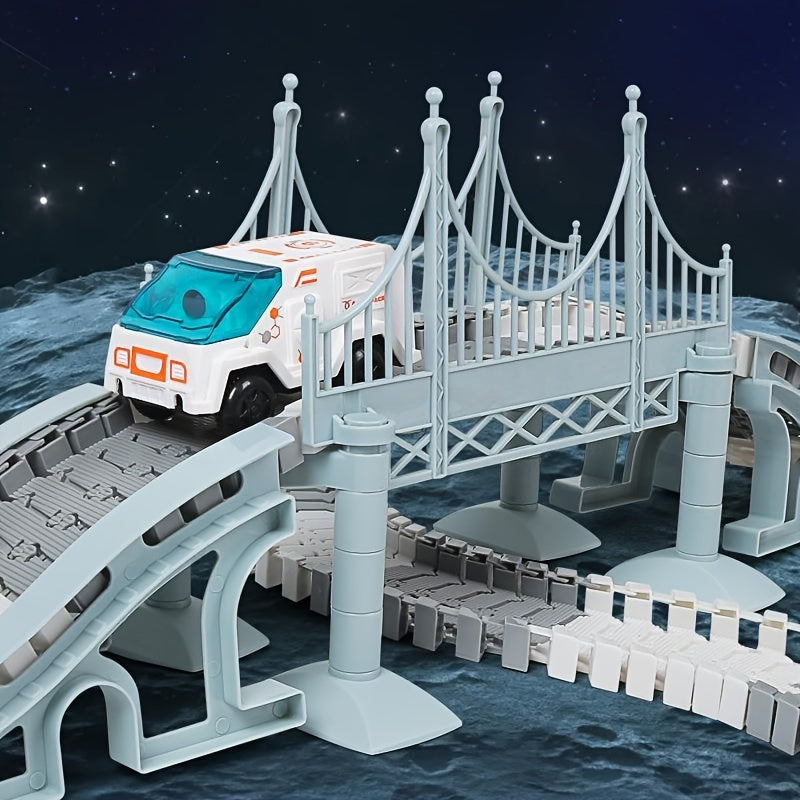 221pcs Space Train Track Set with Astronauts and Space Car