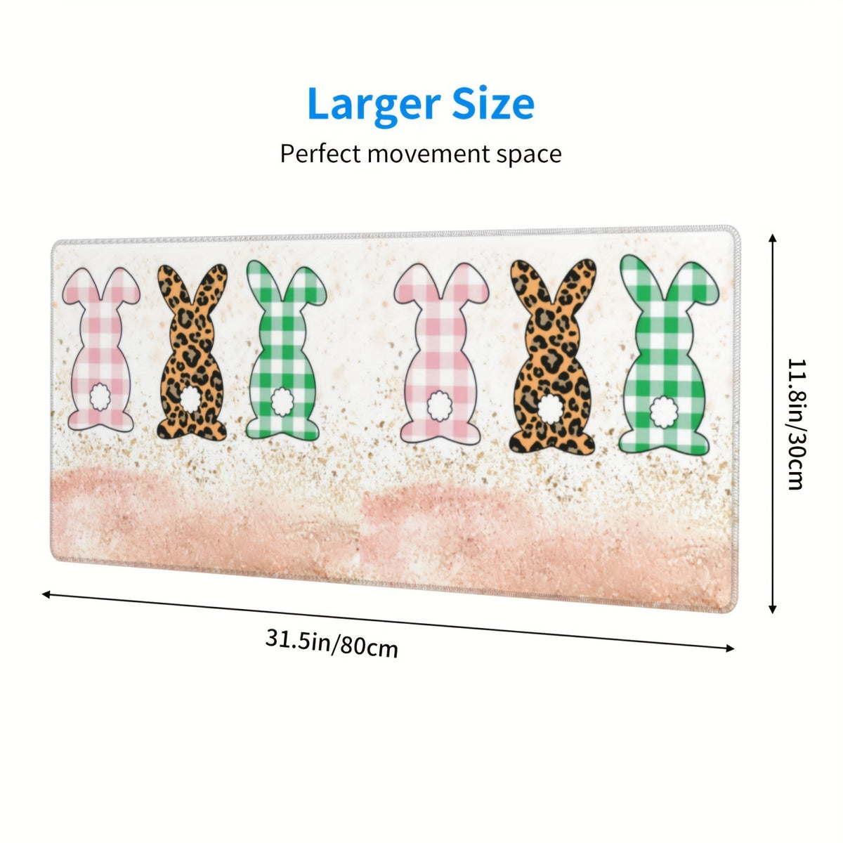 Rabbit Desk Mat Large Mouse Pad Keyboard Mouse Mat Non Slip Rubber Base