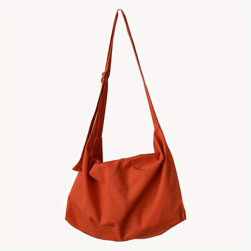 Literary Canvas Crossbody Bag Large Capacity Hobo Bag For Travel Sports