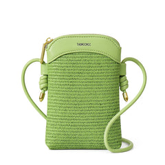 Straw Zipper Crossbody Bag All Match Shoulder Coin Purse
