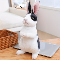 2 Pack Upright Rabbit Plushies 9 4in Assorted Colors Polyester