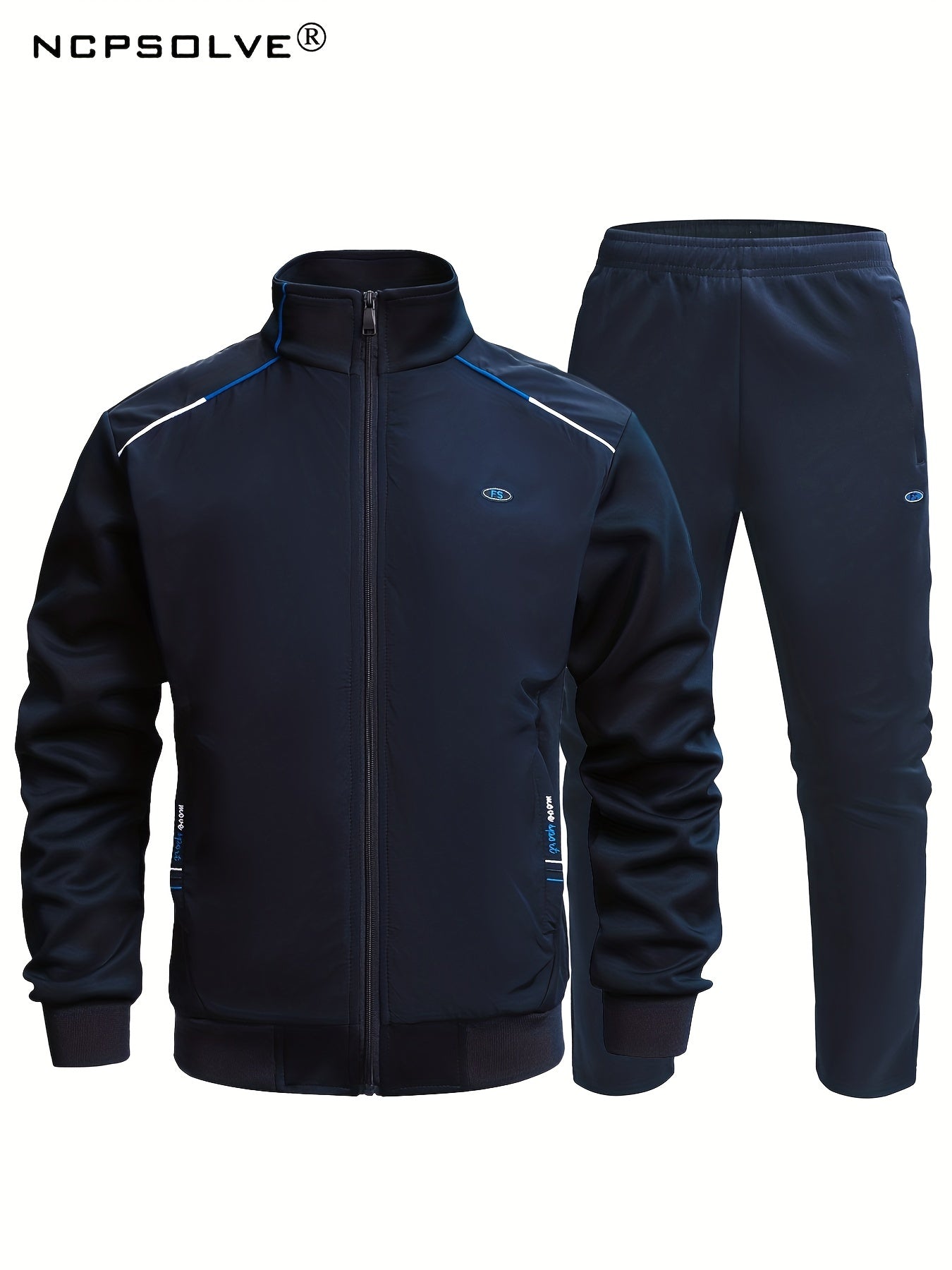 Men's Sports Suit Stand Collar Jacket & Comfortable Pants