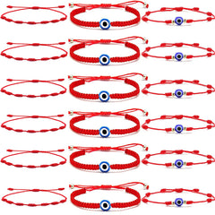 18 Pcs Red Devil Eye Protection Bracelet Adjustable Mexican Bracelet