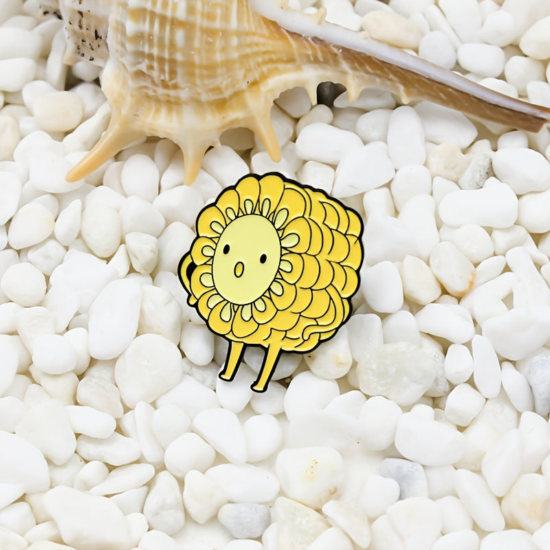 Yellow Corn Cartoon Brooch For Men