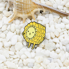 Yellow Corn Cartoon Brooch For Men