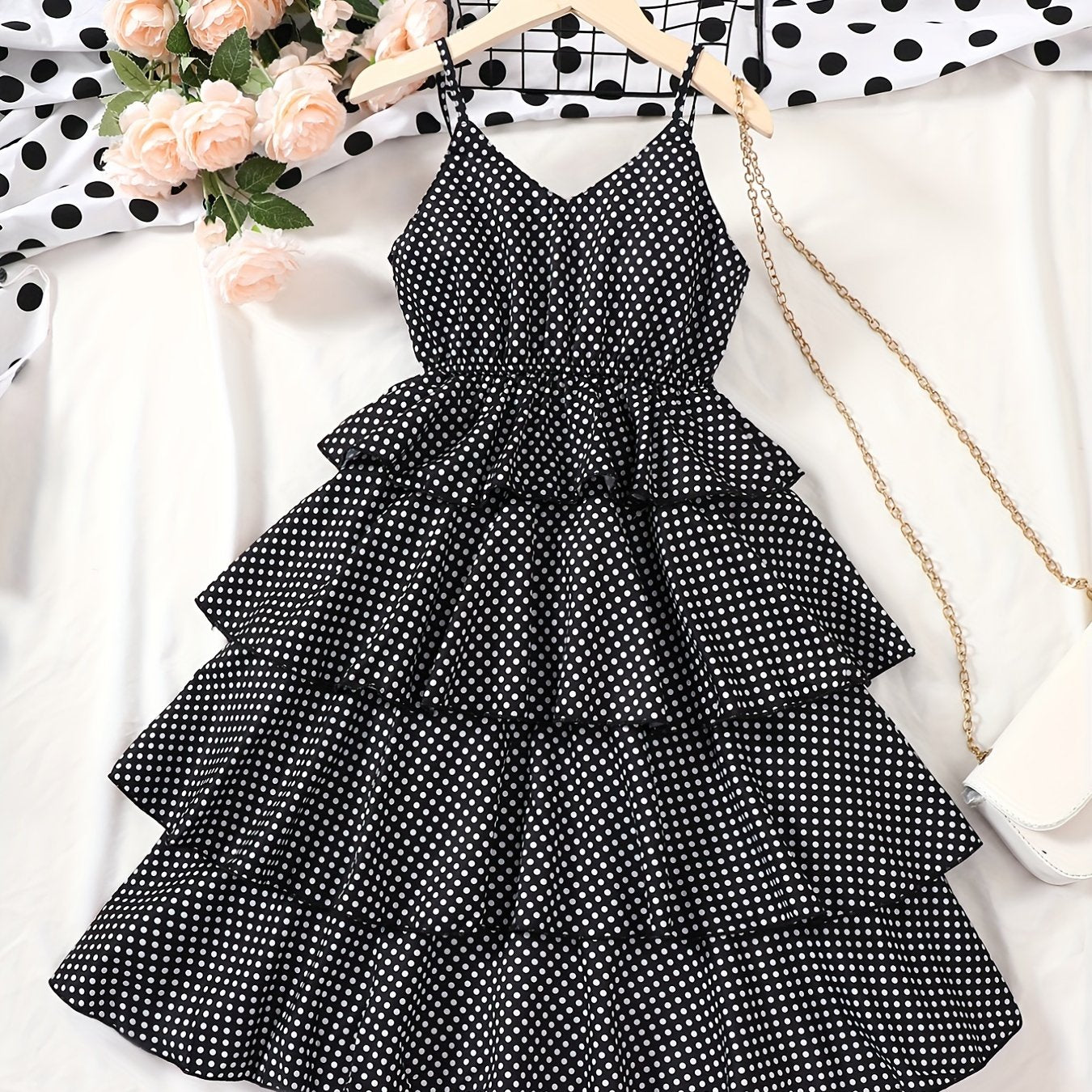Girls Polka Dot Print Party Dress Kids Summer Clothes