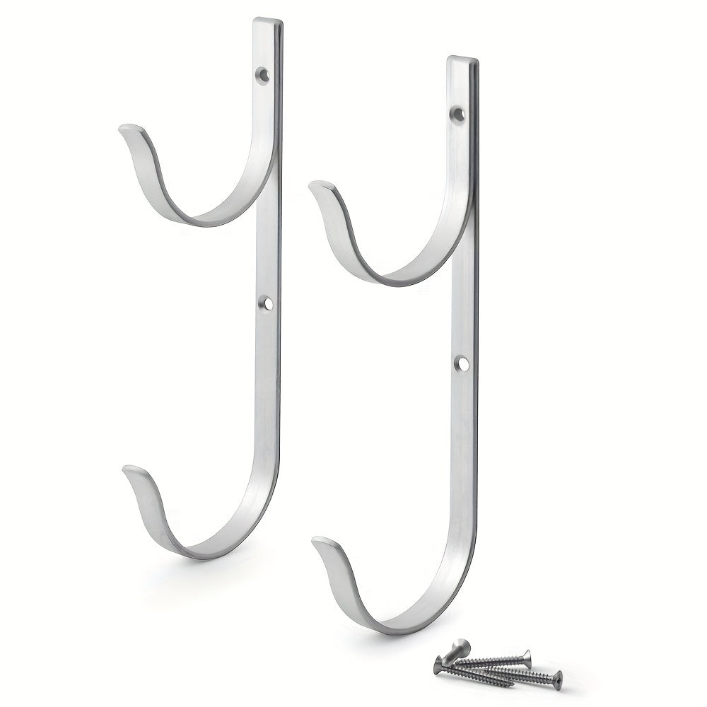 Aluminium Pool Pole Hangers 2 Pack with 4 Nails