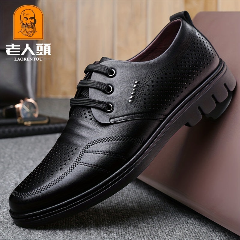 Men's Pointed Toe Oxford Shoes Hollow Out Dress Shoes