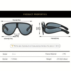 Y2K One Piece Sunglasses UV400 Sun Shades Goggles