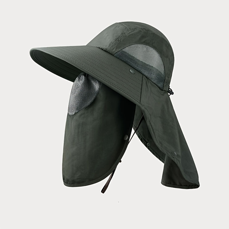 Men's Summer Wide Brim Face Covering Cape Hat