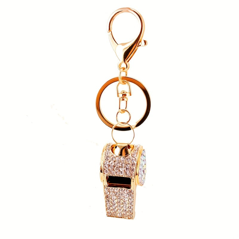 Rhinestones Whistle Keychain Bag Decorative Ornament