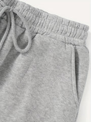 Women's Plus Letter Print Drawstring Casual Shorts
