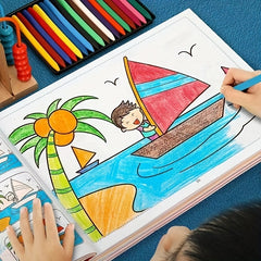 Kids Coloring Book with Guides Educational Drawing Activity Book
