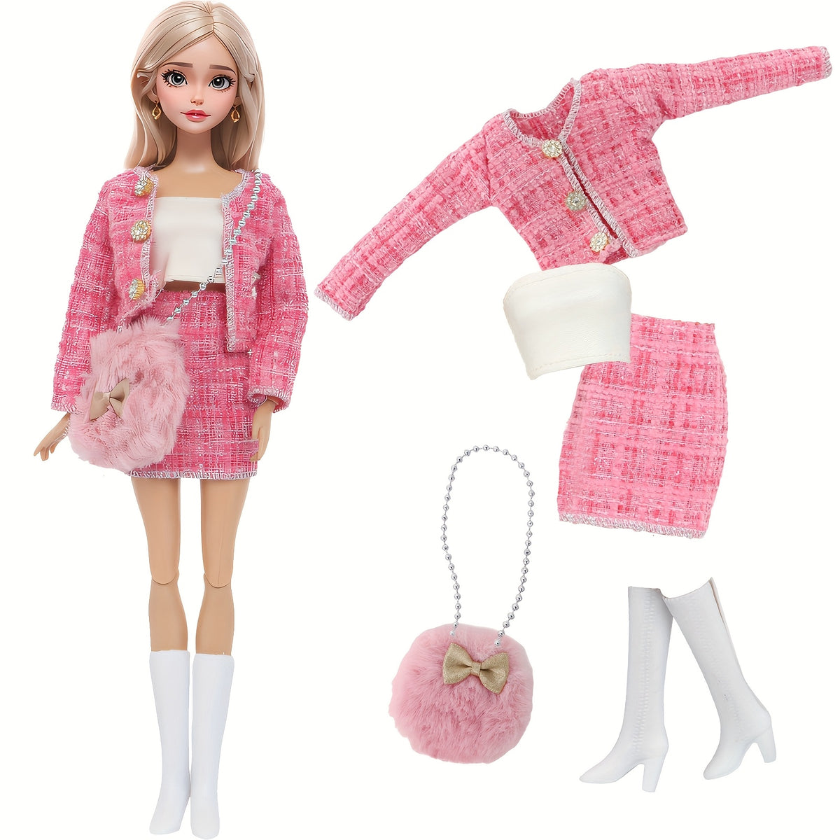 5pcs Doll Clothes Accessories Set for 11 8 Inch Girl Doll 1 6 Dollhouse Toy